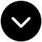 A solid black circle with a white downward-facing chevron or arrow in the center, indicating a "down" or "scroll down" direction.